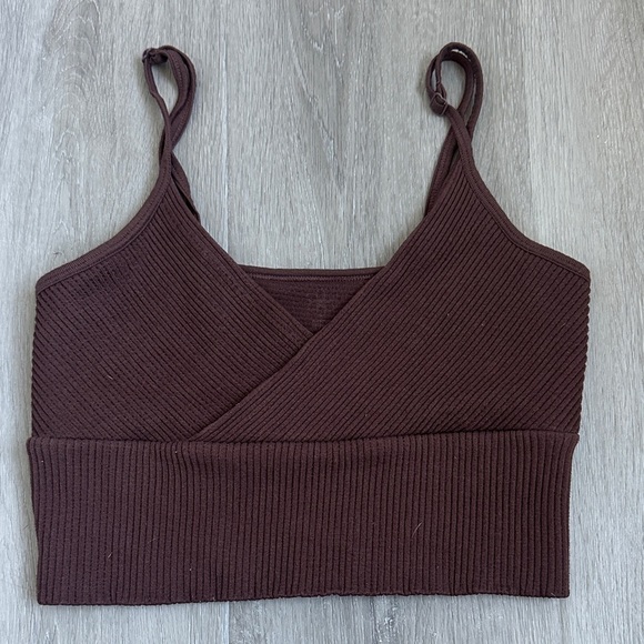 Tops - Women's Brown Ribbed Knit Top size small